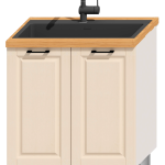 Corp inferior 2 uși pentru chiuvetă, L80cm, H86cm, A60cm