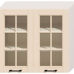 Corp superior 2 uși cu vitrină, 2 polițe, L80cm, H72cm, A30cm